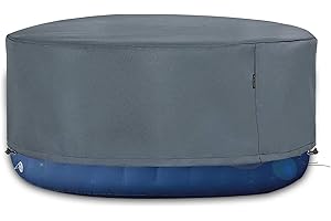 ‎HENTEX Whirlpool Outdoor Abdeckung, Round Pool Cover, Winterabdeckplane Poolabdeckung, Ø D200xH85 cm, Grau