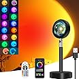 HFAN Sunset Lamp Projector, Remote & App Control 16 Colors Sun Lamp Mood Light, 360° Rotation LED Sun Sunrise Sunlight Lamp Ambient Lighting for Bedroom Office Decor Gifts for Women