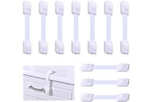 HRILKAOD Bloc Porte Securite Bebe, 10 Pièces Securite Fenetre Enfant Securite Placard Bebe avec Adhésif, Sécurité Serrures pour Postuler à Tiroirs, Fridge, Porte, Protection Sécurite Domestique