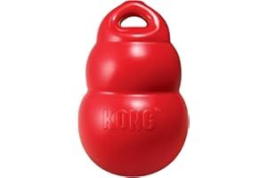 KONG Bounzer - Juguete KONG Shaped Fetch de Tamaño Grande, Blando y Flexible - Mediano, Rojo