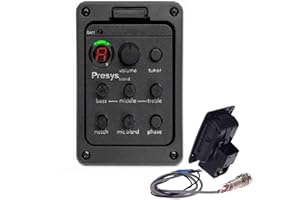 JUNBYUHU EQ Préamplificateur 3 Bandes Micro pour Guitare Acoustique Égaliseur Une Bord du préampli Pickup Tuner Guitare Tool