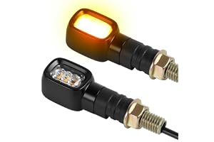 evermotor Pilar motorcykel LED 12 V motorcykel Omologate E24 Mini indikator rektangulär IP67 vattentät 2 st 400 mm lång kabel