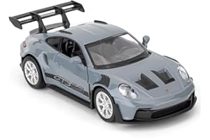 BGHSCA 1/36 Maßstab Porsche 911 GT3 RS Auto Modelle, Sammler Pull Back Diecast Fahrzeuge Auto Spielzeug für Jungen Mädchen Grau