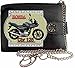 Produktbild HONDA Cbf 125 Schwarz Bild auf KLASSEK Marken RFID Herren Geldbörse Portemonnaie Echtes Leder mit Kette Motorrad Bike Zubehör Geschenk mit Metall Box NICHT OFFIZIELLE HONDA Produkte