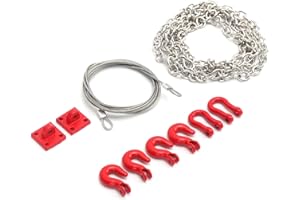 RiToEasysports RC Anhänger Sicherheitskette,Metall Anhänger Haken Abschleppkette Rettungs Abschlepphaken für 1/10 RC Kletterraupe RC Modellautos Teile Zubehör Für Modellautos Modellspielzeug