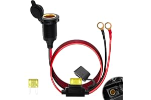 MDLSDE Presa Accendisigari 12V/24V DC Auto Presa Accendisigari con Cavo Prolunga Adattatore Universale Impermeabile con 20A Fusibile Cavo di Connessione 14AWG 2,5 mm² per Barca Auto Motocicletta Navi