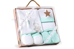 Interbaby Coffret cadeau pour bébé: ensemble 5 pièces, modèle Éléphant, vert