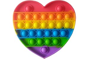 BUYVERSE Juguete Fidget para estallar Burbujas de Silicona, Tipo sensorial, antiestrés, Multicolor, Modelo corazón
