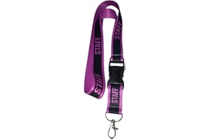 TARJA 73 Lanyard STAFF con Llavero Extraíble - Cinta Cuello Luminescente - Porta Credenciales - Rosa Neón