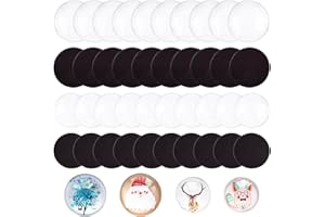 EMNIMQ 48PCS Magnete für Kühlschrank,Kristallglas Kühlschrankmagnete Glascabochons Glasmagnete kühlschrank Magnete Set Glasnuggets Klar Runde Scheibe Magnete für DIY Whiteboard Kühlschrank Wand Weihnachten