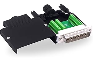 YARCHONN DB25 Connecteur sans soudure Carte de dérivation RS232 D-SUB 25 broches avec boîtier (mâle)