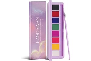 ANGEFARGE Water Activated Palette Highly Pigmented Bright Vibrant Fluorescent Rainbow Colorful Face and Body Paint Makeup With Brush (02)