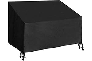 Osarke Housse pour Banc de Jardin Housse Protectrice pour Banc 3 Places Housse Banc Exterieur 420D Oxford Polyester Imperméable Protection UV 163 x 66 x 63/89 cm Noir