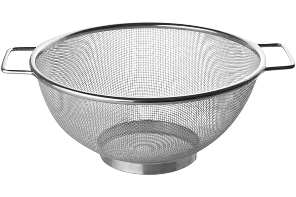 Fackelmann 28331 Passoire tamis inox, passoire, tamis, tamis de cuisine, passoire de cuisine, Acier inoxydable, 20 x 9,5 cm, Gris