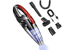 ECHDEN Handheld Vacuum Cleaner Hand Held Vacuum Cordless Car Vacuum Cleaner Cordless Handheld Hoover Portable 120W 5500Pa Mini Hoover for Use of Home, Car & Office (red)