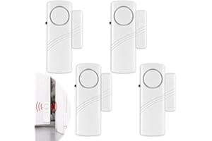 ENJIROR 4 Pack Door and Window Alarm Sensor for Home Security 120dB Loud Siren Protect Your Family Kids & Property Safety Door Open Alert for Office School Hotel Store Shop Sheds Garage(No Battery)
