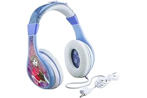 EKIDS Frozen 2 Kids Headphones, Adjustable Headband, Stereo Sound, 3.5Mm Jack, Wired Headphones for Kids, Tangle-Free, Volume Control, Foldable, Childrens Headphones Over Ear for School Home Travel, Azul