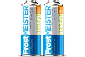 FrostMEISTER 2in1 – 2X 400 ml Auto-Klimaanlagen-Efterfyllnadssats för R1234yf (från årsmodell 2017) – Snabb, enkel & miljövän