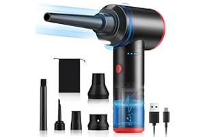 Jeewheet 100000 TR/Min Souffleur PC Air Comprimé avec LED, Remplacer Bombe Air Sec, Dépoussiérant Puissant Électrique sans Fil, 3 Vitesses, 6000mAh USB, Souffleur PC Nettoyage