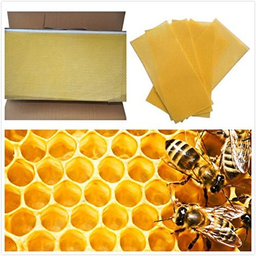 Inovey 30Pcs Honeycomb Foundation Bee Hive Wax Frames Waxing Beekeeping Equipment Bee Hive Comb Honey Frames