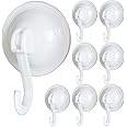 FZGUSYAF Powerful Suction Hooks Vacuum Sucker Hangers Removable Reusable Without Nails & Glue for Any Smooth Flat Surface Bathroom Kitchen Office - 8 Pack