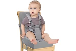 AQASH Siège surélevé pour enfants, table à manger, ceinture de sécurité et dossier haut, en matériau PU facile à nettoyer, stable