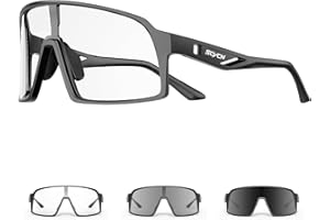 SCVCN Fotocromatici Occhiali Ciclismo Uomo Occhiali MTB Donna TR90 Occhiali Bici da Corsa Trasparenti Occhiali da Sole Sportivi Anti-UV400 Occhiali da Ciclista Running Bicicletta Mountain Bike S325