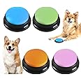 DUBUOZA 6 Stück Talking Buzzer - Haustier Training Buttons Mit Aufnahmefunktion 30 Sekunden