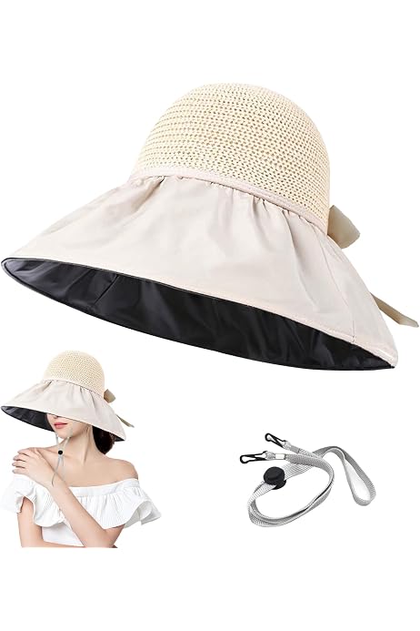 Chapeau De Soleil Floppy - Pliable, Large Bord, Anti-UV, Plage/Voyage