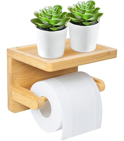 Schramm® Bambus Toilettenpapierhalter Mit Ablage – 12x16x10 Cm, Wandmontage, Nachhaltig