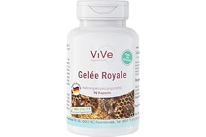 ‎VIVE SUPPLEMENTS Gelée Royale 500mg - 90 Kapseln - Standardisiert auf 4% 10-HDA - Hochwertige Qualität nach ISO-Norm - Schonend gefriergetrocknet | Qualität aus Deutschland von ViVe Supplements