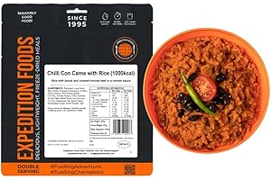 EXPEDITION FOODS EXPEDITIONFOODS.COM EXPEDITION FOODS Chilli Con Carne with Rice (Double Serving / 1000KCAL) | Freeze-Dried Camping & Hiking Food
