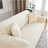 Jakarlı 3 Kişilik Kanepe &Ouml;rt&uuml;s&uuml; | Lastikli Koltuk &Ouml;rt&uuml;s&uuml; |&ccedil;ekyat &Ouml;rt&uuml;s&uuml;| koltuk kılıfı (krem)