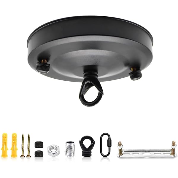 Kit Baldacchino Per Soffitto - Base Per Lampadario Con Rosone | Fai Da Te - Foto 5