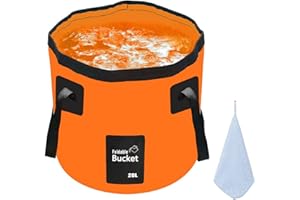 FALEIZHI 12L 20L Folding Water Bucket, Outdoor Sports Lightweight Portable Collapsible Bucket for Camping Traveling Picnic Hiking Fishing Boating Gardening Car Washing (12L, Orange)