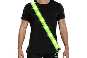 flintronic Pasek bezpieczeństwa LED, ładowany przez USB, świecący pojedynczy pasek na ramię z 3 trybami oświetlenia, dla mężczyzn i kobiet, nocne wędrówki, bieganie, jazda na rowerze, jogging