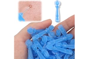 AOEVUIR 100 Pezzi Set per Rimozione Punti Neri, Ago Monouso per Acne e Brufoli, ABS, Leva Punti Neri per Uso Domestico e Salone di Bellezza (Blu)