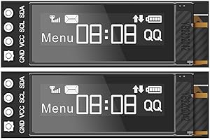 YELUFT 2 Stück 0,91 Zoll I2C OLED Display Modul 128 x 32 Pixel IIC Arduino Display für Arduino/Raspberry Pi/ESP32