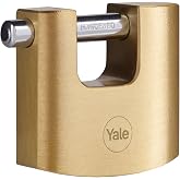 Yale Y114B/70/113/1-70mm Oval Kayar Pimli Pirin&ccedil; Asma Kilit - Y&uuml;ksek Koruma - Sertleştirilmiş &Ccedil;elik Halka - 3 Anahtar, Sarı
