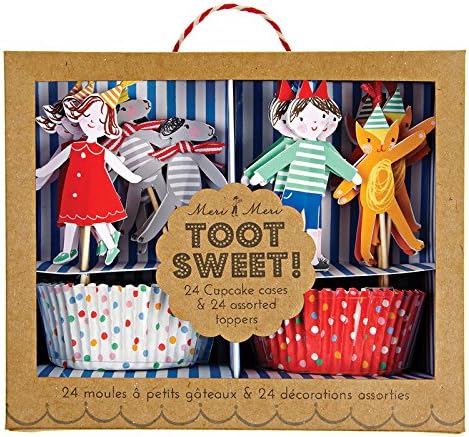 Cake ocm0897 Set 1.25 oz/Cupcake Farandole Cardboard Decorations 5 x 5 x 1 cm Multi-Coloured