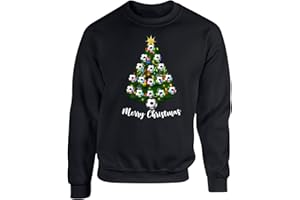 GIFT HUB Christmas Tree Mens Sweatshirt World Cup 2022 Football Boys Pullover Party Jumper Funny Santa Novelty Unisex Gift Girls Kids Sweat Top Printed Design