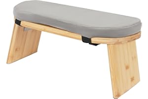 BAOCHADA Meditationsbank – Klappbare Ergonomische Bambus-Meditationsbank mit Bequemem Kissen, zum Knien oder Sitzen, für Ideal Achtsamkeit Zen Praxis Meditationshocker