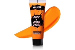 YBUETE Orange Face Body Paint, Professional Paint for Halloween Cosplay Costume Party, Full-Coverage Multi-Colour Cream Makeup Blendable Body Painting for Adults Halloween Cosplay SFX Makeup Paint