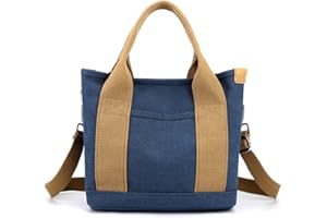 CORIOS Damska torba na ramię z płótna, torba na ramię, mała pojemność, torba z uchwytem, do noszenia na co dzień, wielofunkcyjna torba do szkoły, na zakupy, do pracy, na podróż