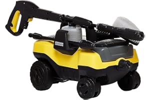 Karcher K 3 Follow Me Pressure Washer with 4-Wheel Mobile Design, 120 Bar Max Pressure, 380 L/h Flow Rate, 8m High-Pressure Hose, Includes Vario Power Jet & Dirt Blaster, for Cars & Patios, Yellow