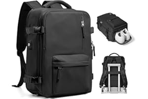 SZSYCN Zaino Ryanair Zaino da Viaggio Aereo EasyJet, Borse da Cabina Zaino per Uomo Donna,Zaini Casual con Scomparto per scarpe e Scomparto per Laptop da 14 pollici,Nero