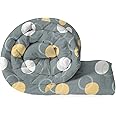 BSB HOME® Beautiful Print Cotton Reversible AC Comforter for Single Size Bed 220 GSM Polyfill Filled, 152 x 240 Cm (60"X100", Grey,Yellow & White)