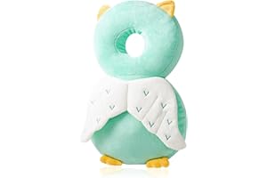 JINYJIA Kopfschutz für Babys, verstellbarer Schutz gegen Stürze, weich, Unterstützung für Alter 4-24 Monate, Eule