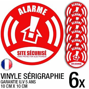 Lot De 6 Autocollants Alarme "Site Sécurisé Par Télésurveillance" - Design Logo 1917, Neuf