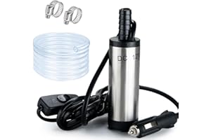 KINGKINDSUN Kingkind Sun 12V Submersible Electric Diesel Mini Pump with Filter Mesh and 3M Hose for Vehicle, Camper, Truck, Caravan, Marine Boat